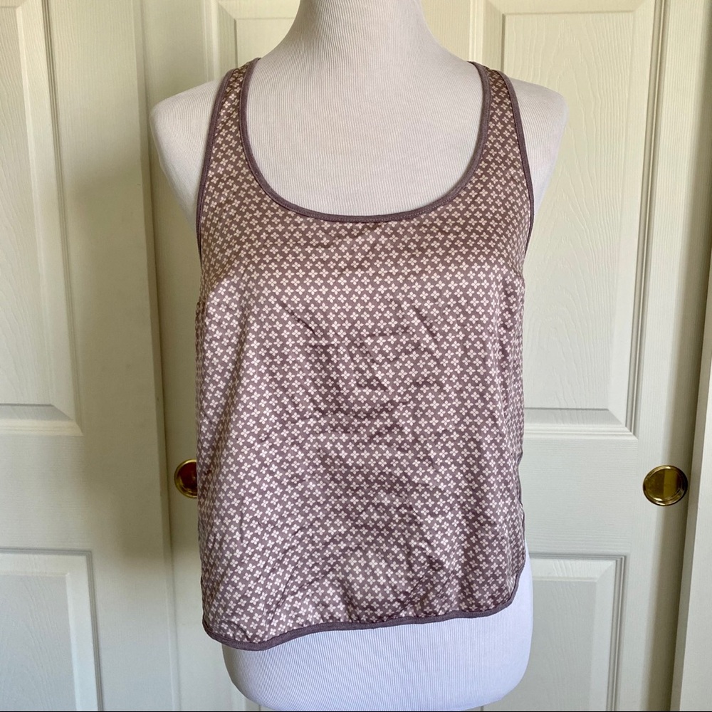 Victoria's‎ Secret Mauve Geometric Print Silky Racerback Pajama Sleep Top Sz M